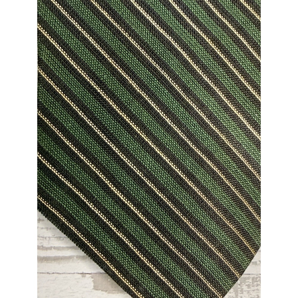 Ivy League Men's Green Gold Vintage 1950-60's Silk Cotton Tie Rep Trad Untipped - Picture 6 of 14